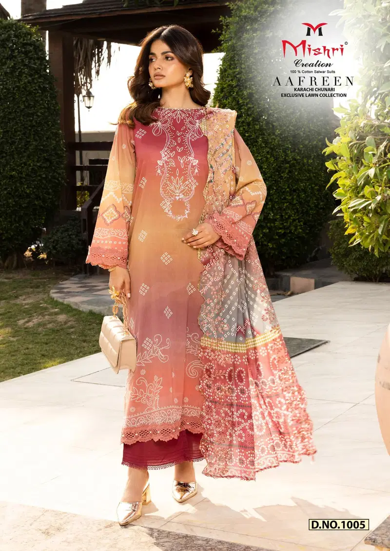 Aafreen Vol 1 By Mishri Lawn Cotton Printed Dress Material Wholesalers In Delhi